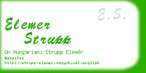 elemer strupp business card